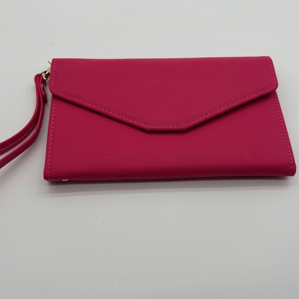 Pink Travel Wallet Wristlet Card Holder Organizer Clutch for Women‎